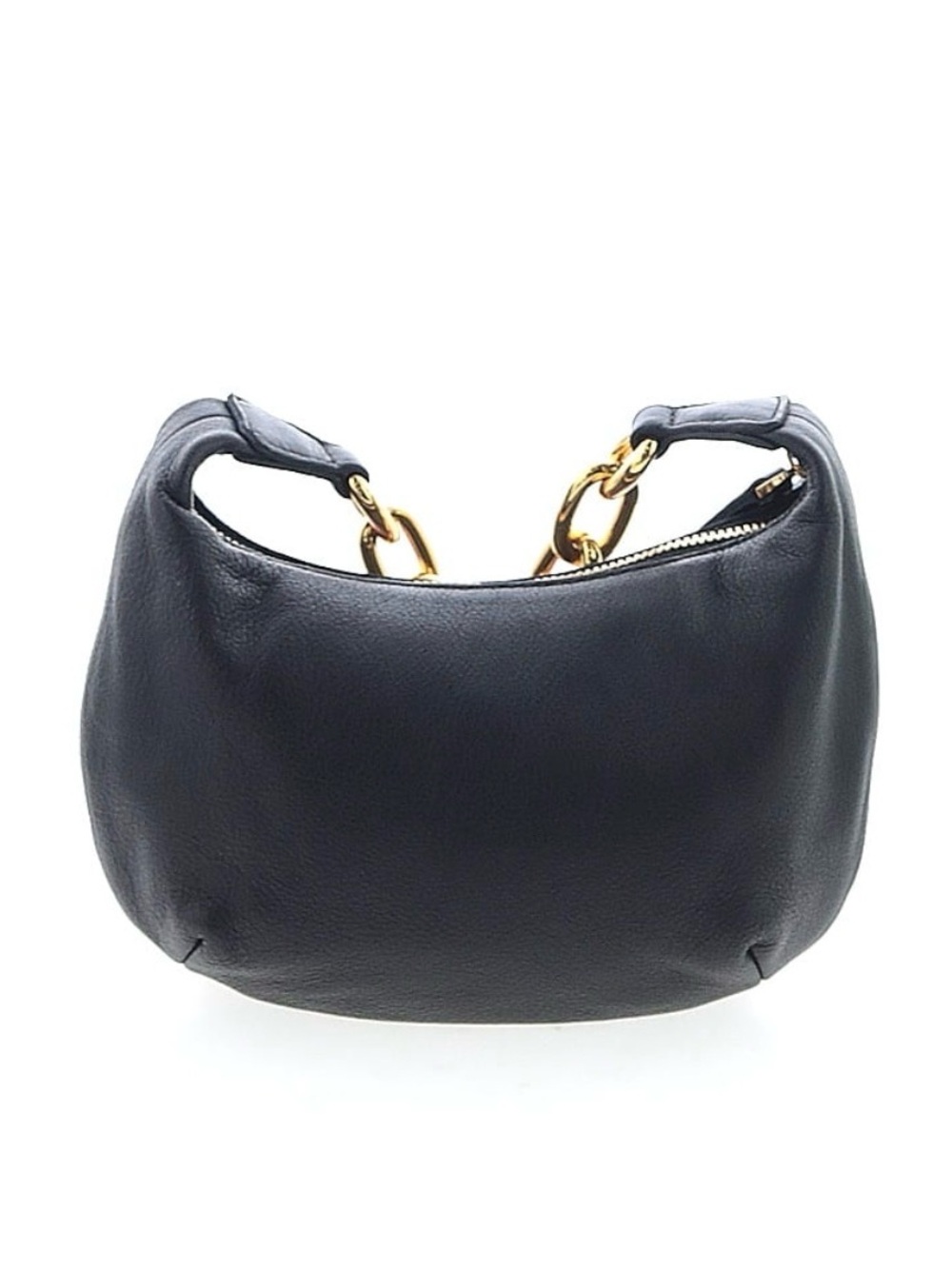 Madewell | Women’s Micro Gold Chain Handle Leather Hobo Bag Black Leather Purse - Picture 4 of 5